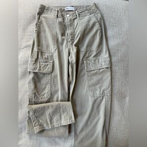 Zara cargo tan pants size 2